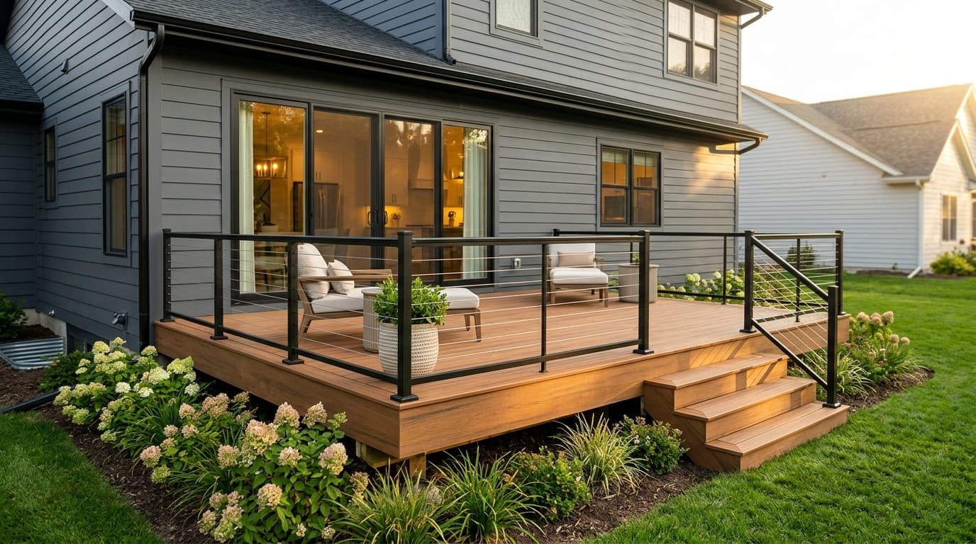 Decks & Outdoor — Wood and composite decks, repairs, resurfacing, fences, and patios.